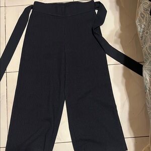 Elegant Blue Wide Leg Women's Pants